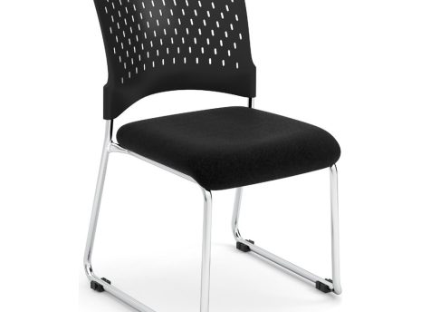 3270MCBLACK9106 - STACKING CHAIR MATT CHROME-BLACK 9106