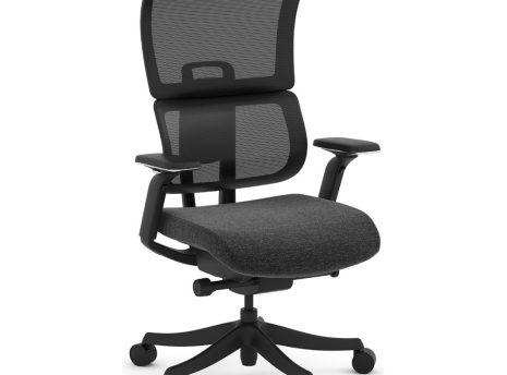 579781BLK - PHASER HB CHAIR-W/ARM BK CH MSH TM32/ST DGRY FAB26
