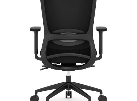 69011BLACK3128 - FLINT MB CHAIR-W/SS&ARM BLK MESH BK MK60/ST A33128