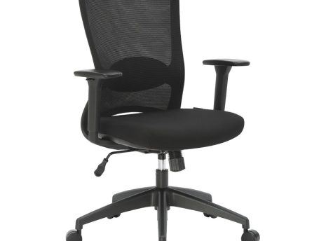 69021BLACK3128 - FLINT MB CHAIR-W/ARM BLK MESH BK MK60/ST A33128