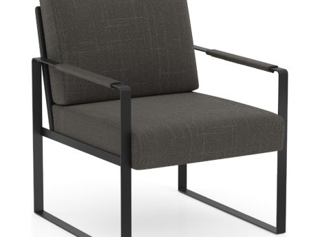 7901BLKCHAR0308 - SGL SEAT SOFA CHAIR W/BLK BK PANEL & WRAP ARM-CHAR
