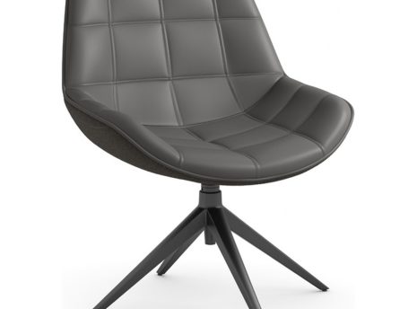 8201BLKMSCHAR0408 - BUCKET LOUNGE CHAIR 4 PRG MEM SW SPD BS-CHARCOAL